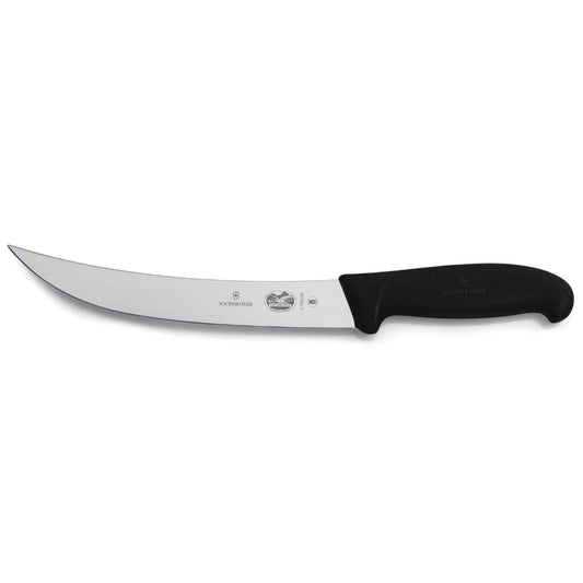Victorinox Cutlery Cuchillo para romper curvo, 8 pulgadas, mango de fibrox negro