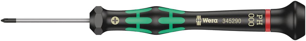 Wera 05345290001 2050 PH - Destornillador para tornillos Phillips para aplicaciones electrónicas PH 000 mm x 40 mm