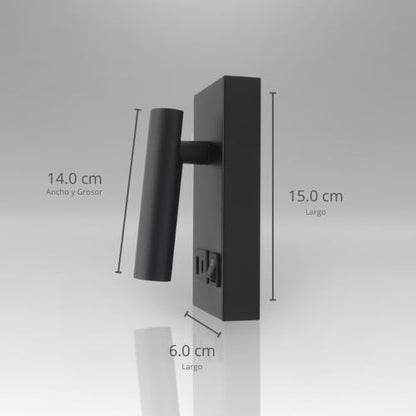 Luminaria LED Artlite Para Lectura con Puerto USB Blanco Frío 6500k, Potencia de 2w, 146 Lúmenes, Aluminio + Hierro, Puedes Direccionar la Iluminación