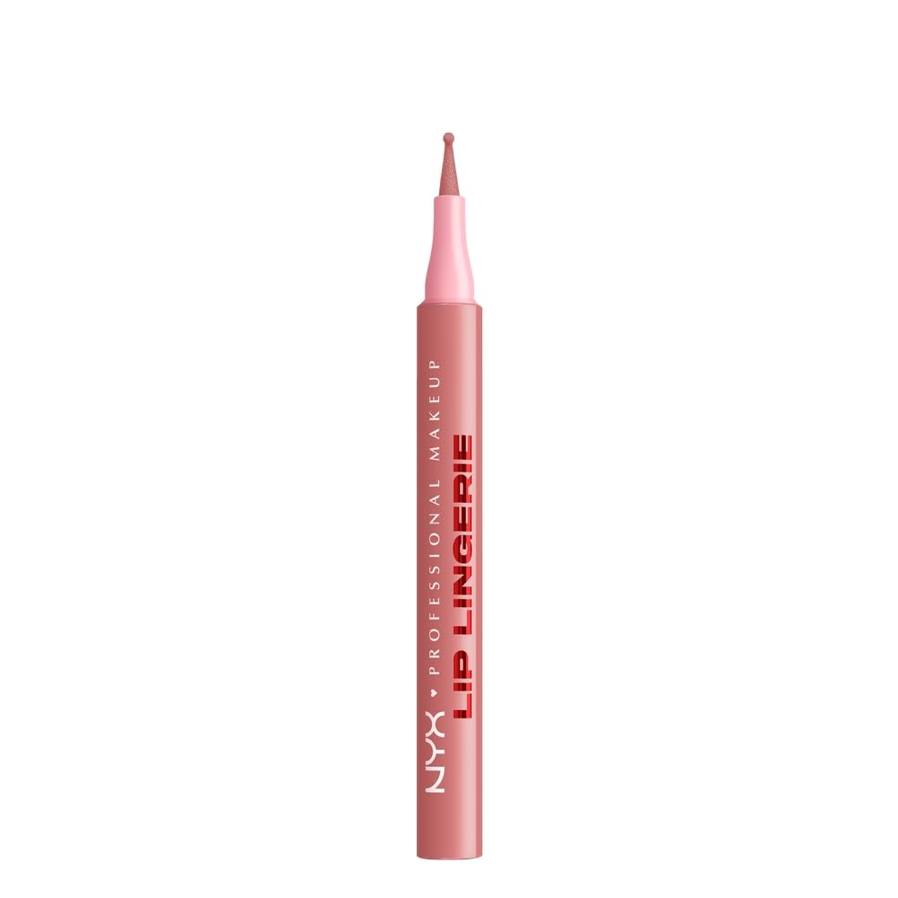NYX Professional Makeup Lip Lingerie Lip Stain, Delineador para labios de larga duración, a prueba de agua, aplicador en formato boligrafo, Fórmula vegana 1 ml - Tono Cuff Me