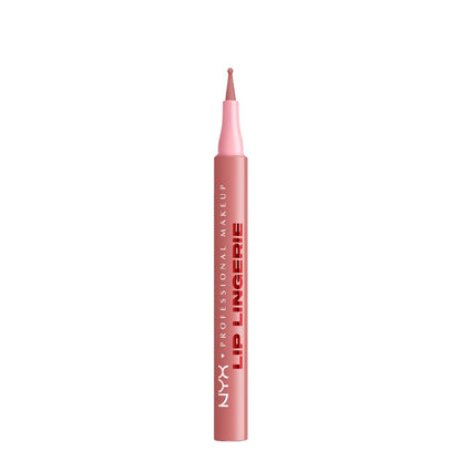 NYX Professional Makeup Lip Lingerie Lip Stain, Delineador para labios de larga duración, a prueba de agua, aplicador en formato boligrafo, Fórmula vegana 1 ml - Tono Cuff Me