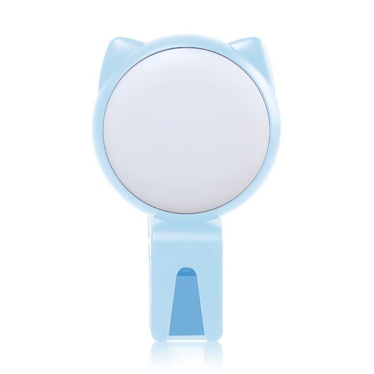 SYINTAO Mini luz de Relleno para Selfie con Orejas de Gato, luz de Relleno en Vivo Netflix, portátil y Ajustable.