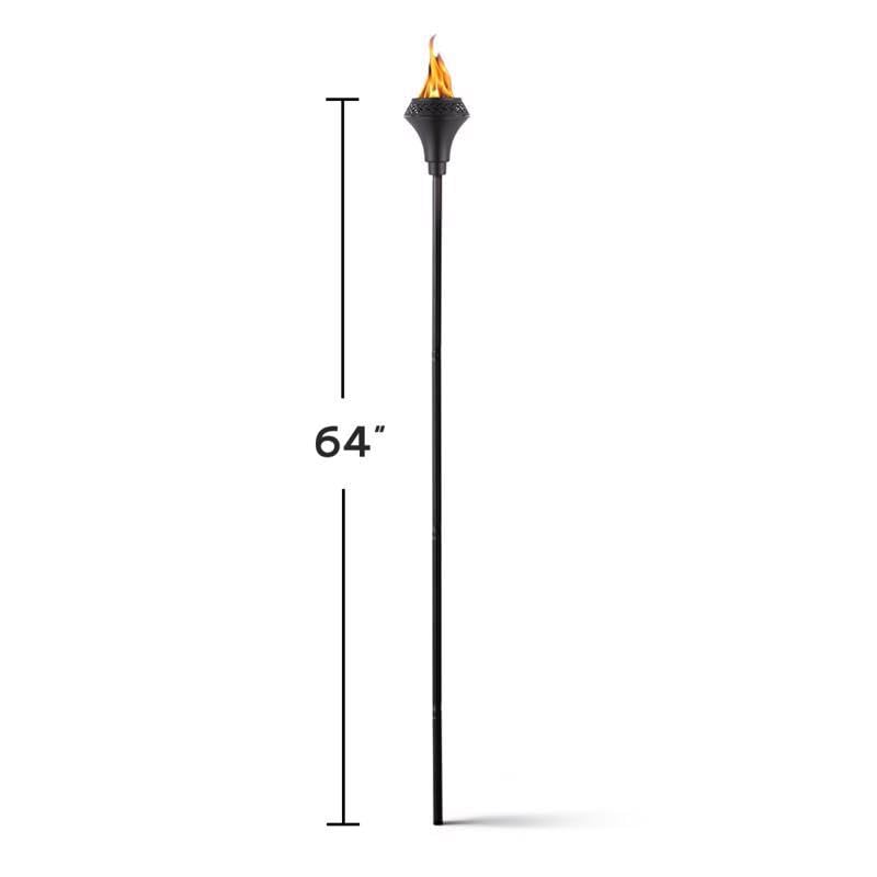 TIKI Island King - Antorcha de metal para exteriores de 65 pulgadas, resistente a la intemperie, decorativa TIKI con mecha de larga duración, recipiente de boca ancha para patio, patio trasero y