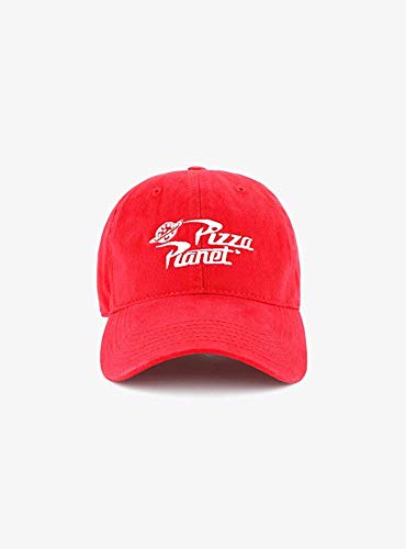 Disney Toy Story Gorro de Béisbol Pizza Planet Rojo | Talla única, 100% algodón, deslizador metal, ajustable, oficial Disney