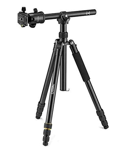 National Geographic - Juego de trípode de Viaje, Columna de 90°, 4 Secciones, Aluminio Ligero, Compatible con Canon, Nikon, Sony DSLR, Cabezal de Bola de 360 Grados, Placa de liberación rápida,
