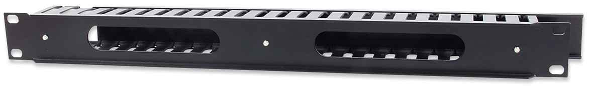 Organizador de Cables Rack 19 Pulgadas 1U, Panel Horizontal para Gestión de Cableado, Cable Management para Gabinete y Servidor, Soporte para Red y Patch Panel Intellinet 169950