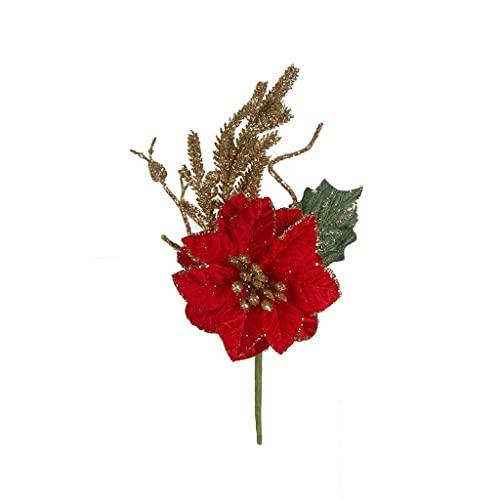 Fantasias Miguel Pick Noche Buena Terciopelo 18.3cm 1pz para decoración navideña Rojo