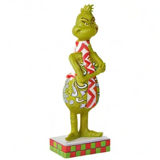 Enesco Jim Shore Dr. Seuss The Grinch - Figura de Bufanda Larga, 9 Pulgadas, Multicolor