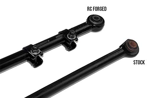 Rough Country Barra de Pista Frontal Ajustable 1179 para Jeep Wrangler 2007-2018 con Elevación de 2.5-6 in