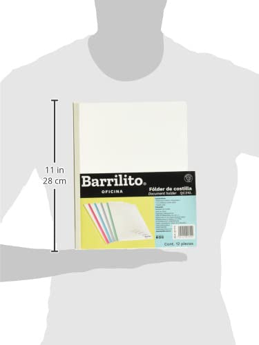 Barrilito QC310 Fólder Plástico con Costilla, 12 Piezas
