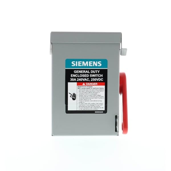 Siemens GNF321A - Interruptor de seguridad de 30 amperios, 3 polos, 240 V, serie compacta de servicio general, no fusible, interior