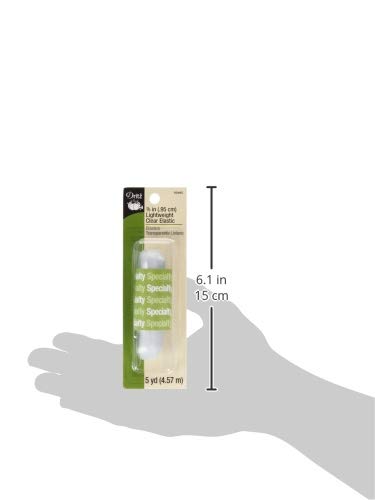 Dritz 9346C Ligero elástico, transparente, 3/8 pulgadas por 5 yardas