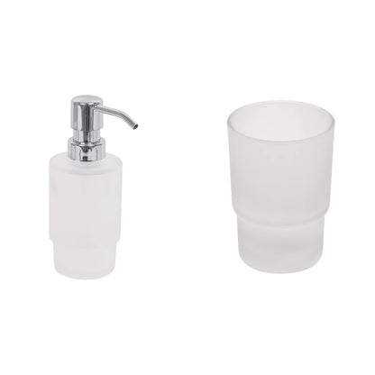 Foset Riviera RIA-75DI, Dispensador de jabón, Cromado + Aero AEA-71VA, Vaso de Repuesto para portavaso, Aero