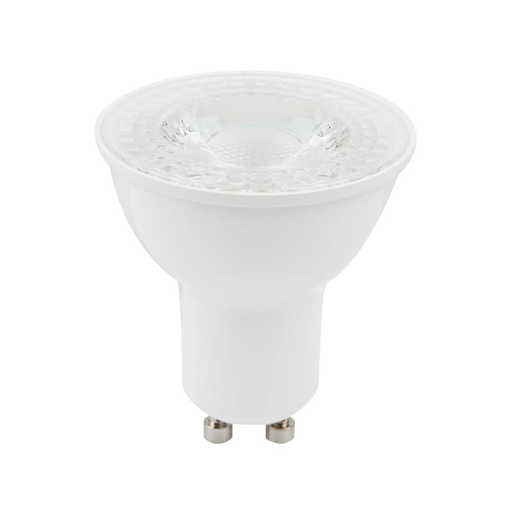 Tecnolite - Focos Ahorradores LED, Pack 8 Piezas, Material de Plástico, Base: GU10 Tipo de Luz Suave Cálida con 5.5 Watts y 3,000 Kelvins, Terminado Blanco, Iluminación Interior