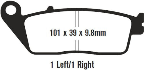 EBC Brakes FA196V Pastillas de Freno Semisinterizadas para Motocicleta, Black