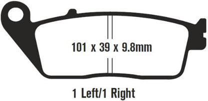 EBC Brakes FA196V Pastillas de Freno Semisinterizadas para Motocicleta, Black