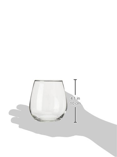 Borgonovo Ducale Stemless - Juego De 6 Vasos De Vidrio De 520 Ml. Vaso Transparente de Cristal para Restaurantes, Fiestas, Bodas, Para Agua, Té, Helado, Cerveza, Jugo, Coctél, Limonada Set de 6 piezas