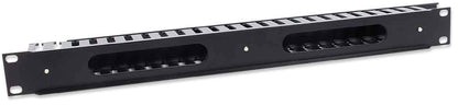 Organizador de Cables Rack 19 Pulgadas 1U, Panel Horizontal para Gestión de Cableado, Cable Management para Gabinete y Servidor, Soporte para Red y Patch Panel Intellinet 169950