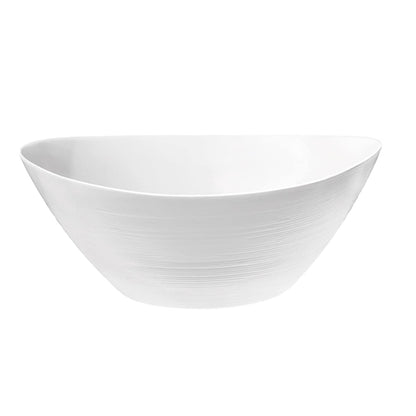 Trilogy | Ensaladera Grande o Bowl, Elegante y Moderno con Diseño Ovalado, Vidrio Opal Templado Ultra Resistente, Colección Greco, Blanco, 25 * 24 cm, Hecho en Italia