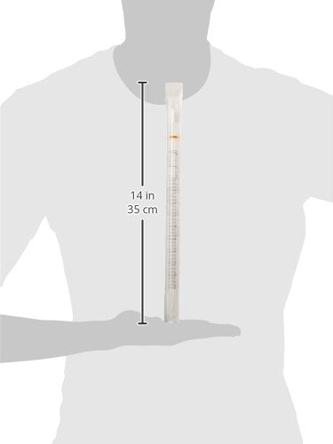 Globe Scientific 1760 - Pipeta de suero de plástico de poliéster, 10 ml de capacidad, punta estándar, 297 mm de largo, esteril, rayas naranjas, entrega individual (caja de 200)