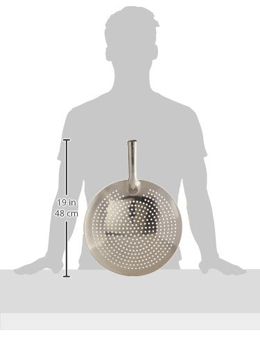 Winco Skimmer redondo de acero inoxidable, 12 pulgadas, mediano