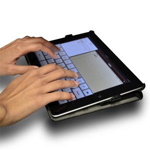 Amzer AMZ90814 Leather Portfolio Case for Apple iPad 2, Black