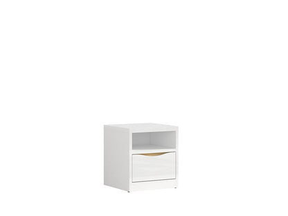 Alterego - Buró nórdico Pori, Color Blanco Brillante y Madera
