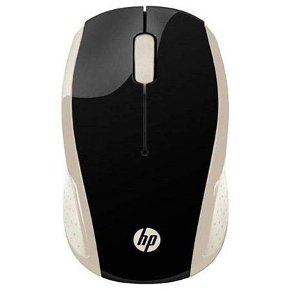 HP Mouse Inalámbrico 200, Conectividad de 10 MTS, 2.4 GHz, Windows/Mac OS, Ambidiestro, Dorado (2HU83AA)