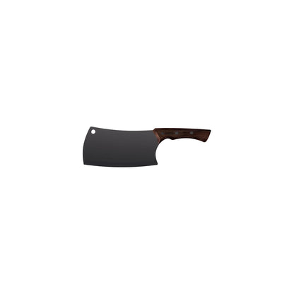 TRAMONTINA - Hachuela Churrasco Black con Lámina de Acero Inoxidable Oscurecido, Mango de Madera, 7" - Negro