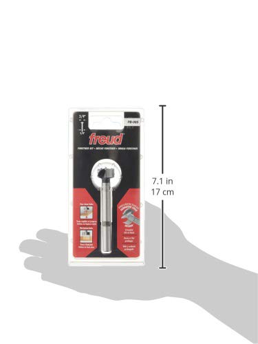Freud - Taladro Forstner de precisión con bordes de corte inclinados para parte inferior, bolsillo y agujeros superpuestos, diámetro de 3/4 pulgadas, vástago de 3/8 pulgadas, longitud de 3-1/2