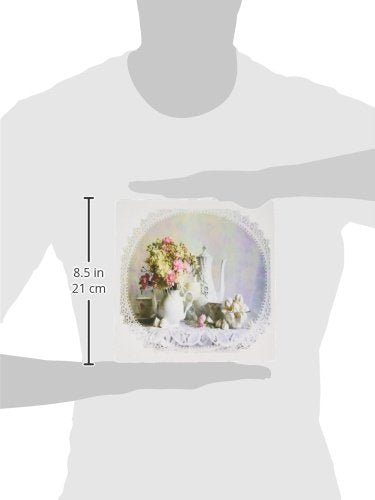 3dRose 8 X 8 X 0.25 Inches Victorian Still Life in White N Pink Mouse Pad (mp_109413_1)