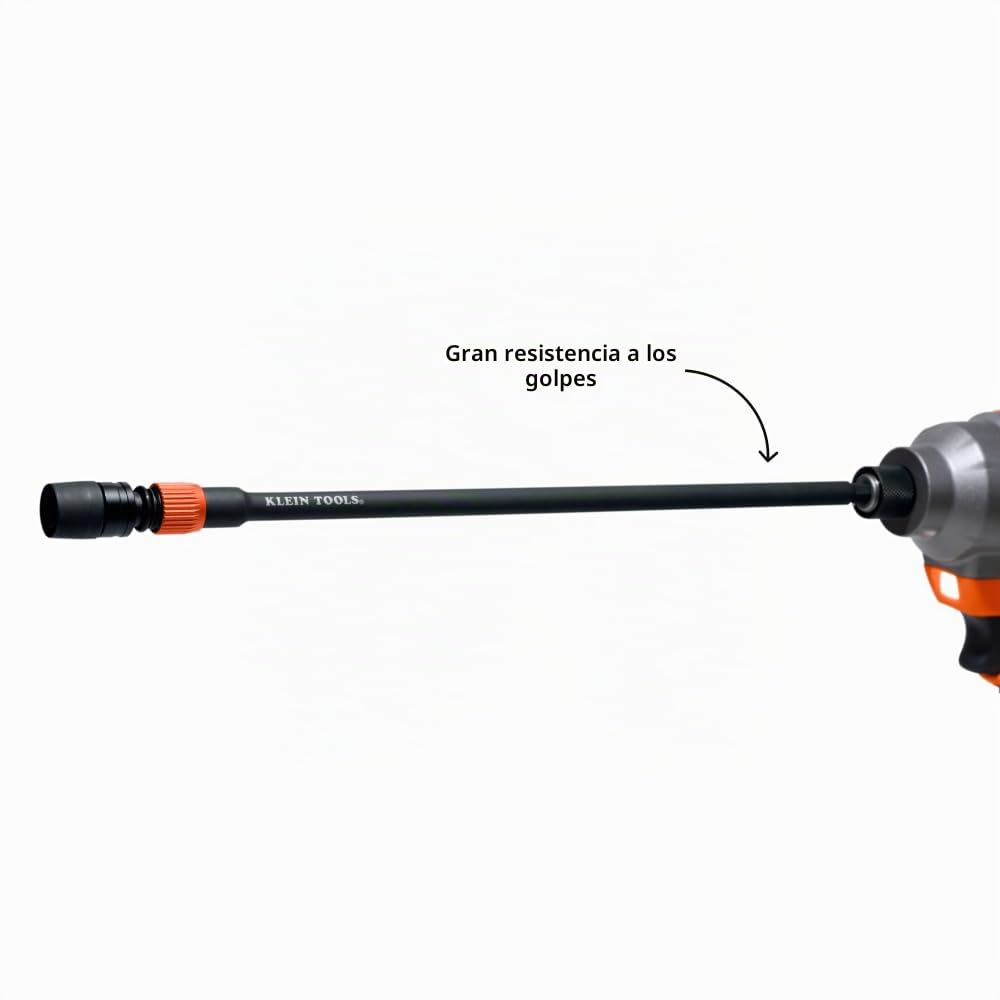 Klein Tools Extensión de Impacto de Doble Bloqueo 31089 | 12 pulgadas, vástago hexagonal 1/4 pulgadas, liberación rápida, bloqueo giratorio, para espacios reducidos