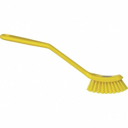 Vikan 42876 Coarse/Fine Sweep Dish Brush, Polypropylene, Polyester Bristle, 11", Yellow