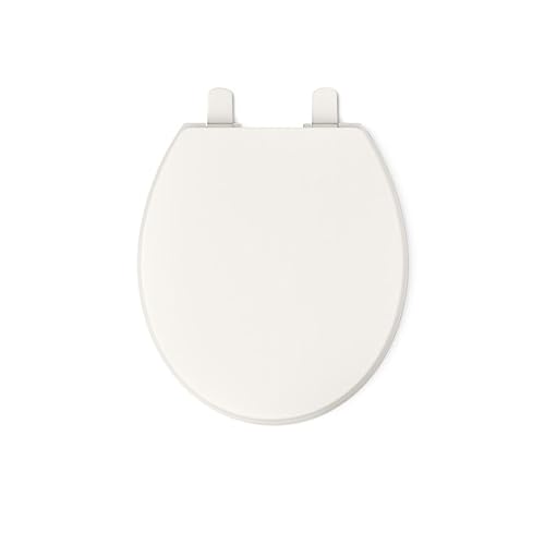 Kohler K-20111-96 Brevia - Asiento de inodoro redondo con parachoques apretado, asiento de cierre silencioso, herrajes de fijación rápida, galleta