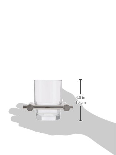 URREA 9807 Portacepillos de Empotrar con Vaso de Cristal Inox