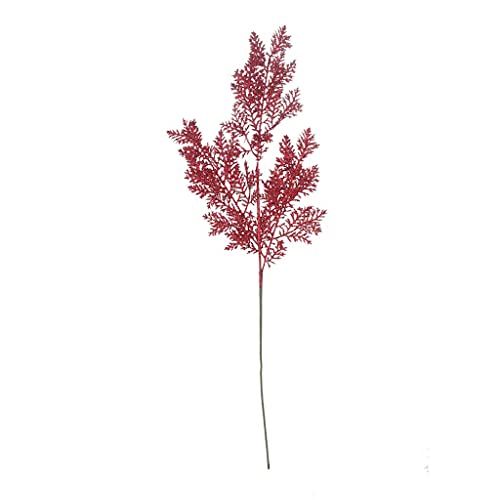 Fantasias Miguel Vara Follaje Diamantado 77cm 1pz para decoración navideña Rojo