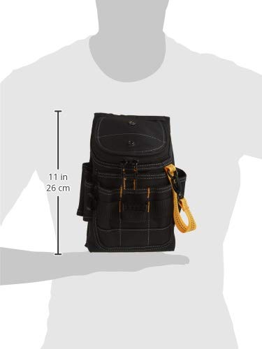 Custom Leathercraft - Funda multiusos CLC 1524 con cierre de cremallera, mediana, negra, 11 bolsillos