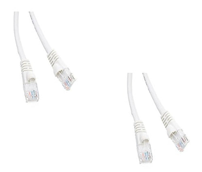 C&E CNE482700 2 Pack, CAT5E White Ethernet Patch Cable, Snagless/Molded Boot, 35 Feet