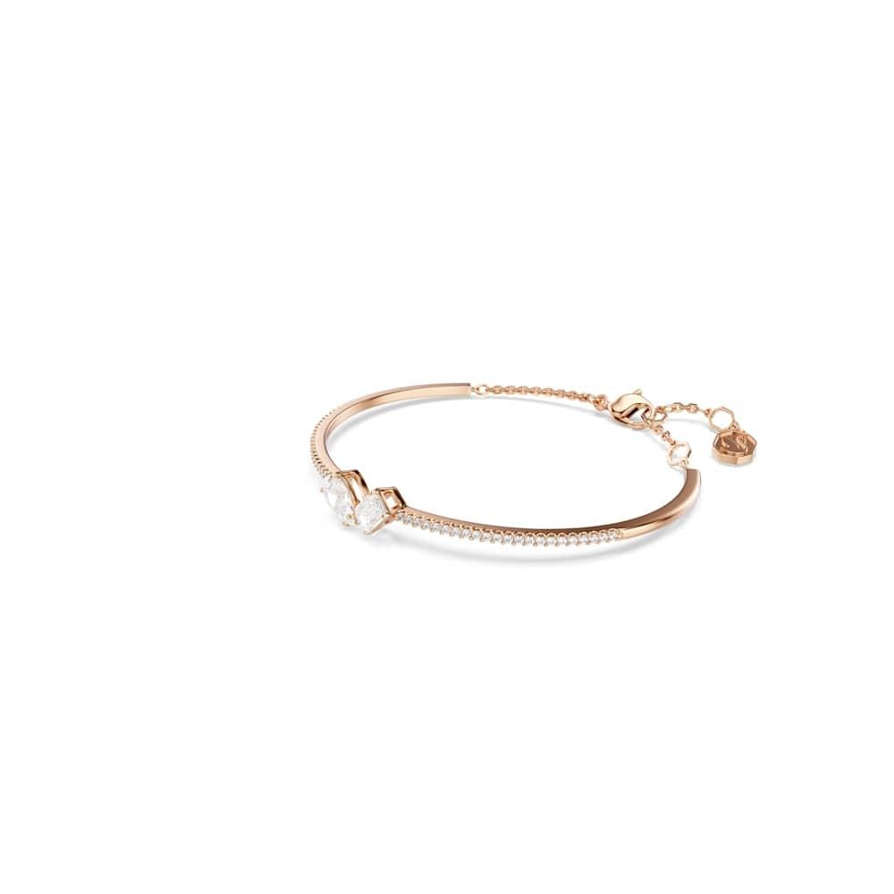 Swarovski Brazalete Mesmera, Tallas mixtas, Blanco, Baño tono oro rosa