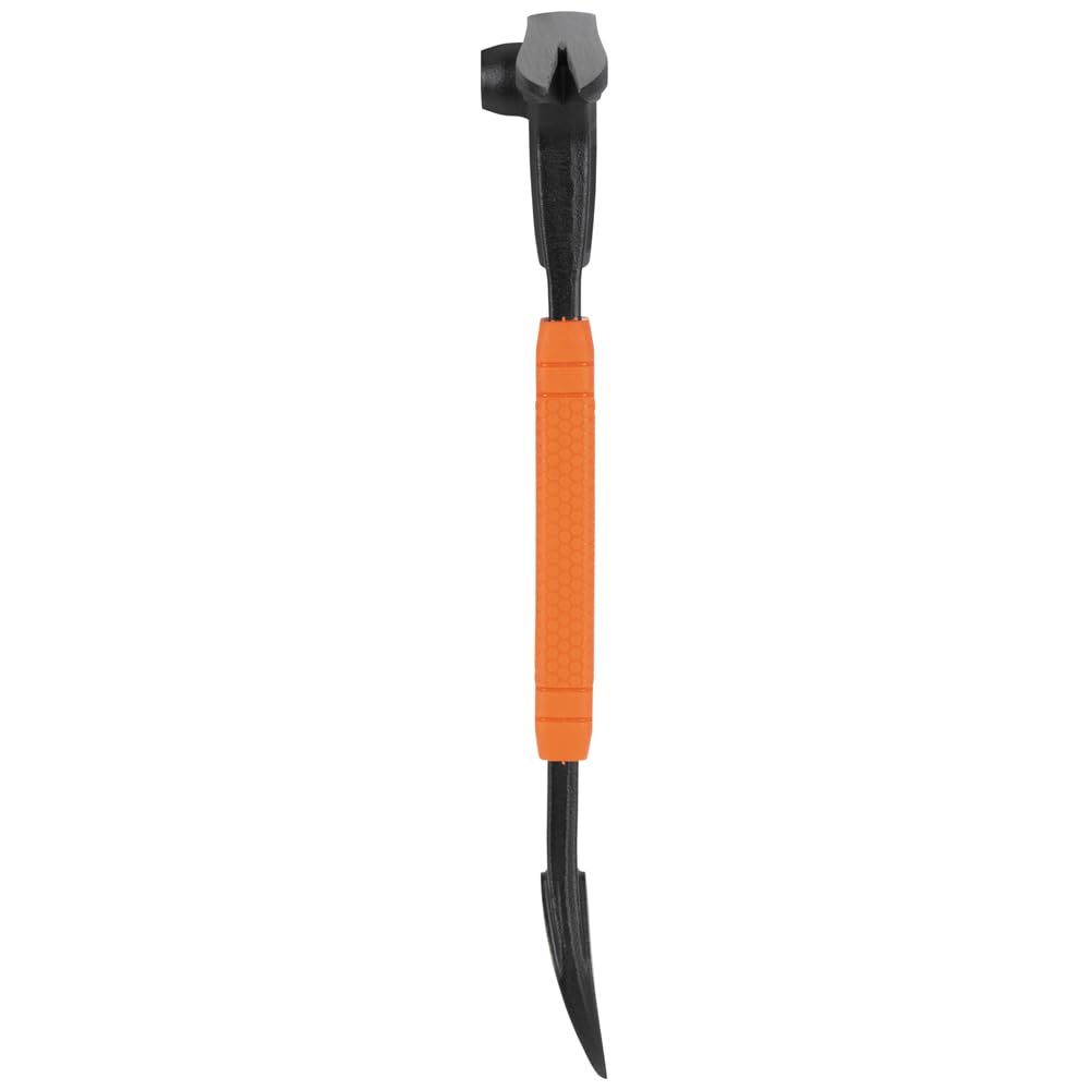 Klein Tools 66091 - Extractor de uñas con hoyuelos integrado, barra de palanca de patas de acero al carbono de alta resistencia, 8 pulgadas