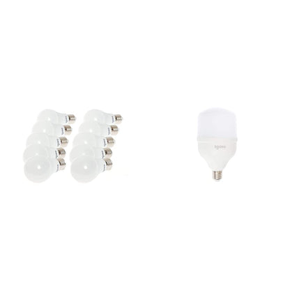 iGoto F10P-10109 Pack de 10 Focos Led A60, 9W Luz Fría + F10520 Foco led T80, 20W, Luz Fría