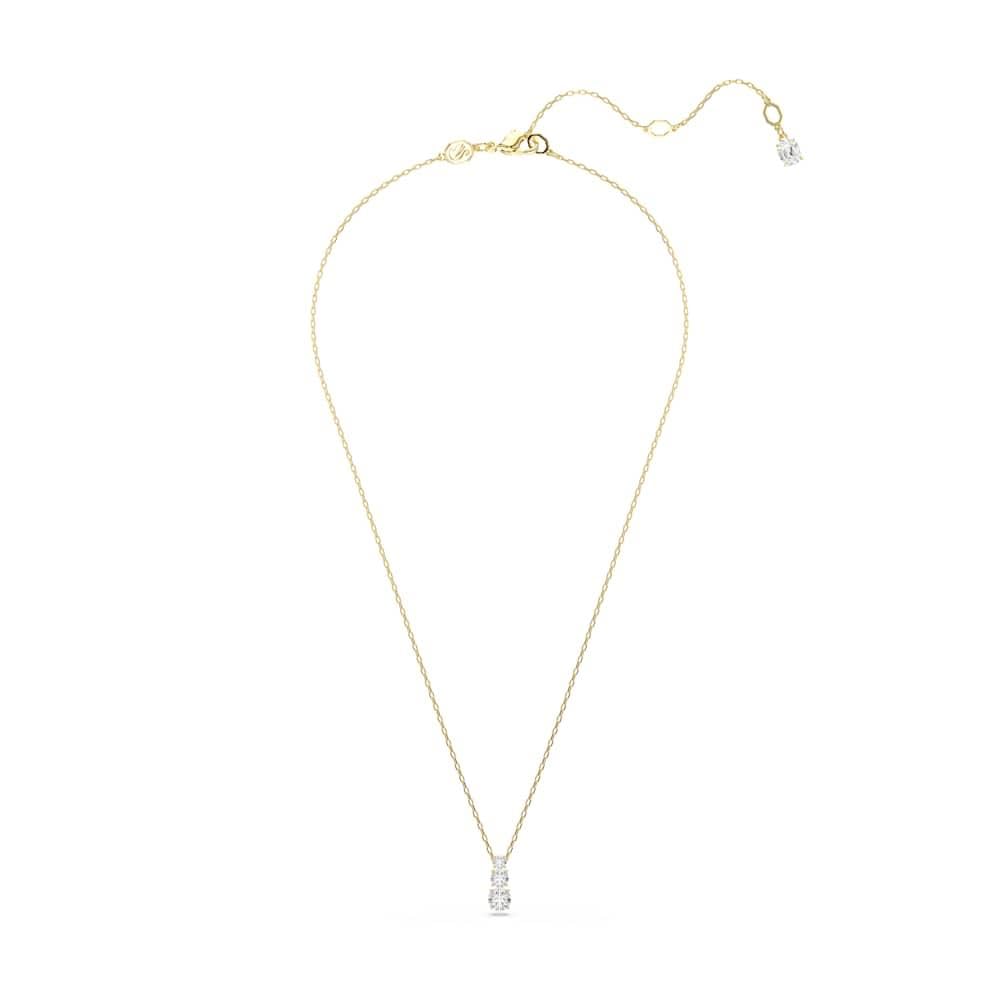 Swarovski Colgante Stilla Attract, Talla redonda, Blanco, Baño tono oro