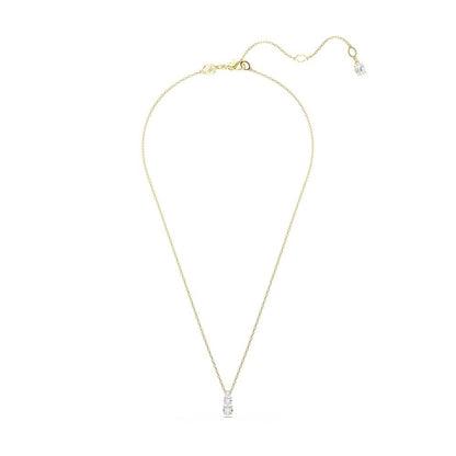 Swarovski Colgante Stilla Attract, Talla redonda, Blanco, Baño tono oro