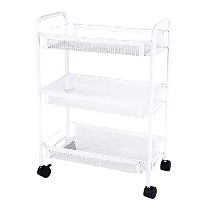 odbo Carrito de Almacenamiento de Cocina Estante de Almacenamiento de Múltiples Capas de Suelo Doméstico Estante de Verduras Estante de Almacenamiento Extraíble de Dormitorio (Blanco 3 Pisos)