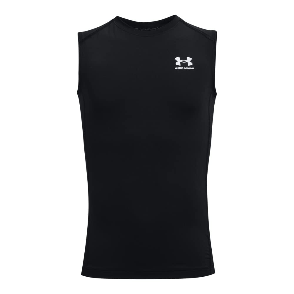Under Armour Playera sin Mangas Heatgear Armour CamisaNiños - XL - Negro (001) - Blanco