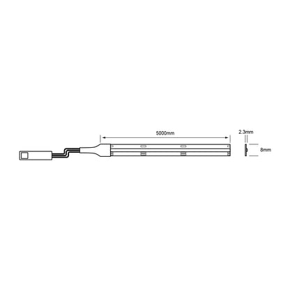 Tecnolite - Tira LED 5 Metros de Longitud 24 W, Luz Blanca Ajustable, Control Remoto Incluido, Interiores, Atenuable