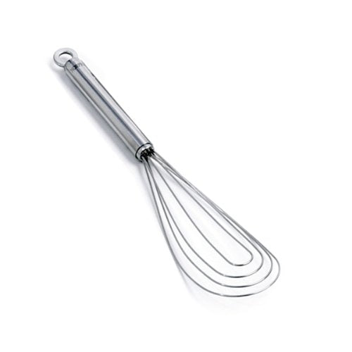 Norpro Krona - Batidor plano de acero inoxidable, 28 cm, color plateado