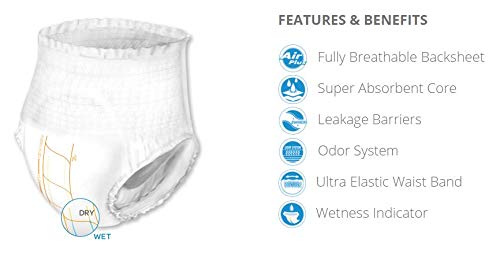 Abena Abri-Flex Premium, Ropa interior protectora, nivel 1, (tamaños extrapequeños a XX-grandes) Grande, 14 unidades