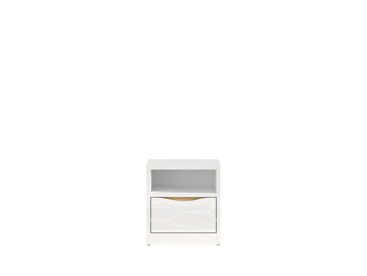 Alterego - Buró nórdico Pori, Color Blanco Brillante y Madera