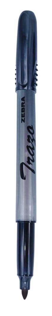 Zebra Marcador Trazo De Tinta Permanente Punto Fino Caja 12 Piezas Negro.